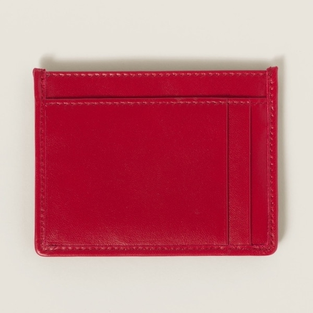 Miu Miu Matelasse Leather Card Case Red - image 2